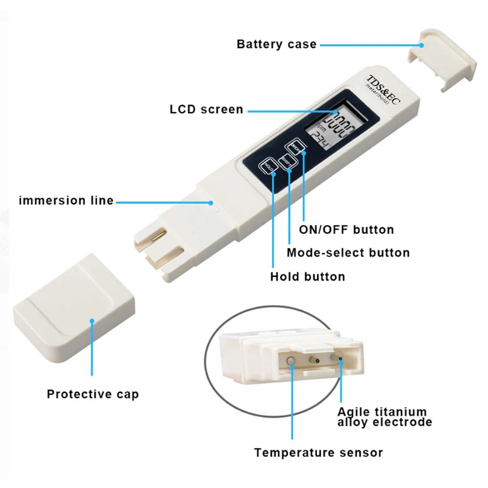 Testeur numérique d'eau TDS EC - Ph Meter Digital Water Tester avis et prix